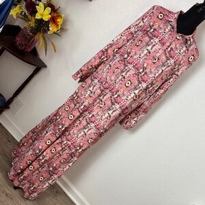 851 NWT OC Order Plus Southern-style Pink Long Sleeve Dress SzXL